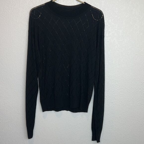 NWT RTA Avalon Open Argyle Sweater Black XS - Picture 2 of 14